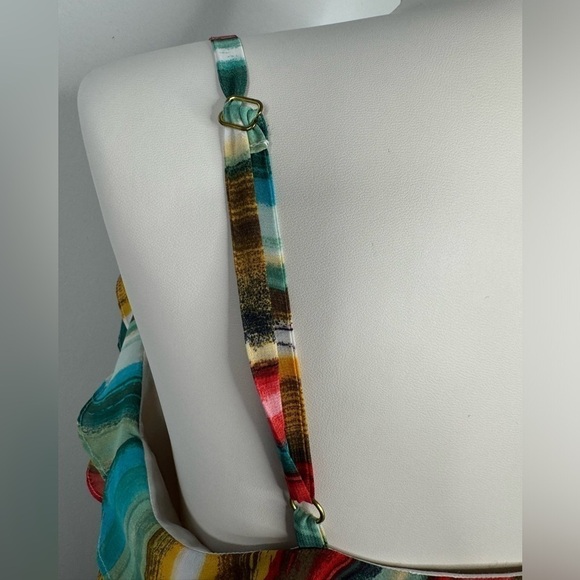 Seamline Cynthia Steffe Colorful Striped Sun Dress Size 12 Rainbow - Picture 10 of 11